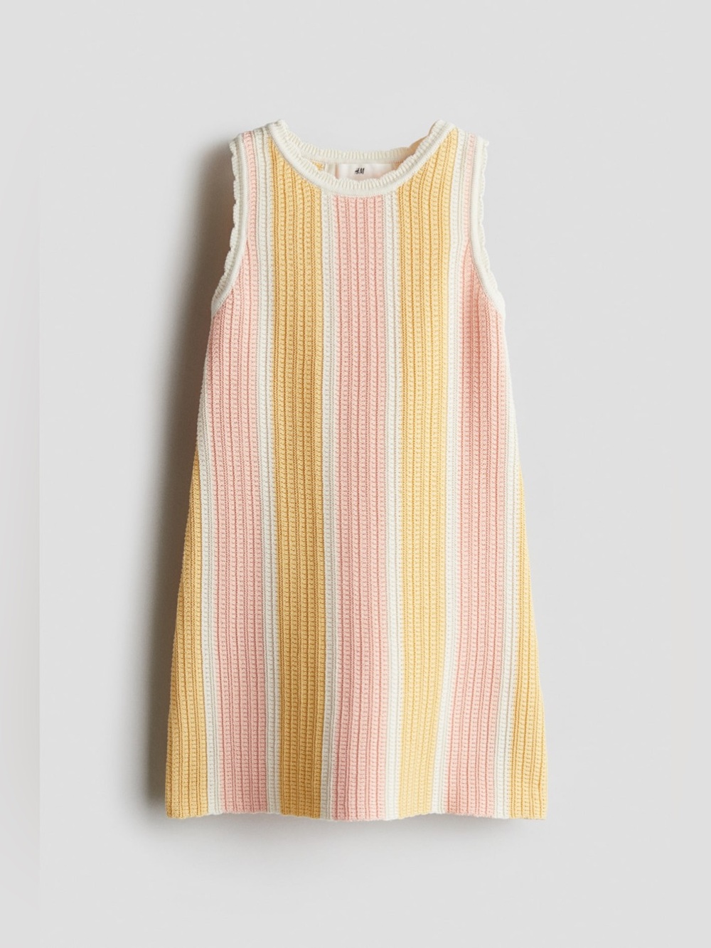 H&M Textured Striped Cotton Knit Dress Size 8/10